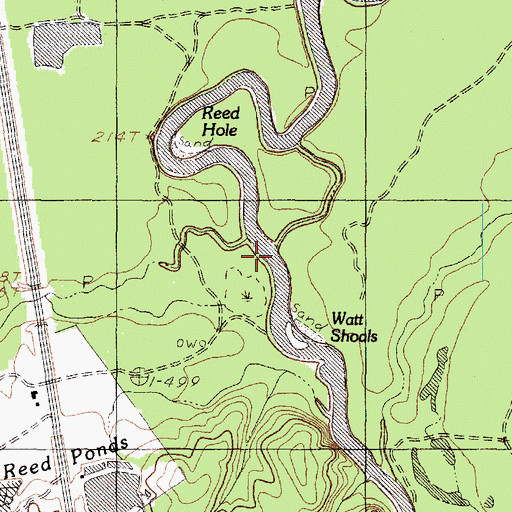 Topographic Map of Gandia Branch, TX