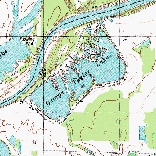 Topographic Map of George Taylor Lake, TX