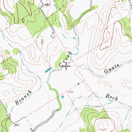 Topographic Map of Gnats Creek, TX