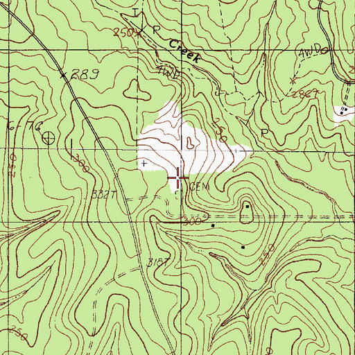 Topographic Map of Goalsbee Cemetery, TX
