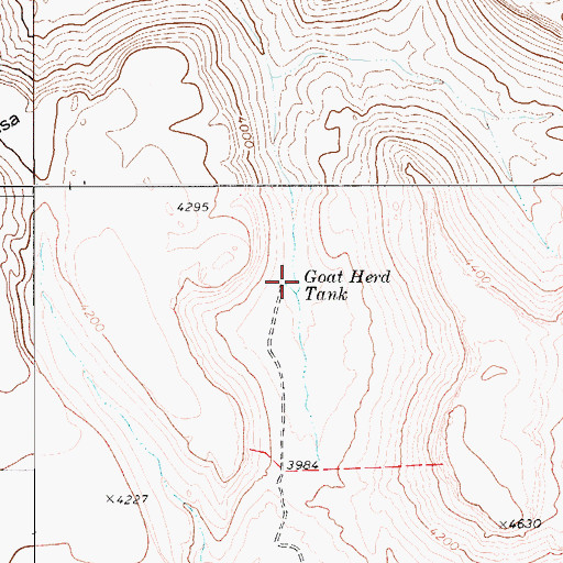 Topographic Map of Goat Herd Tank, TX