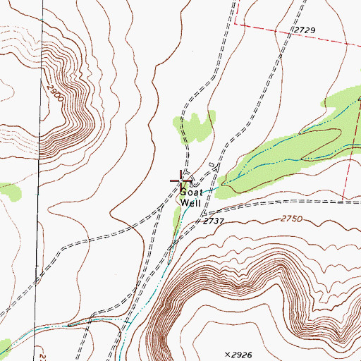Topographic Map of Goat Well, TX