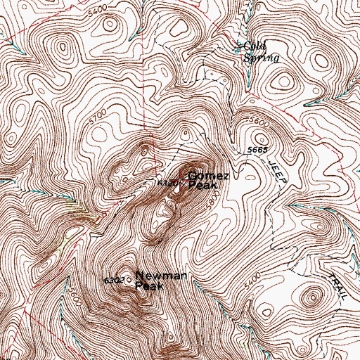 Topographic Map of Gomez Peak, TX
