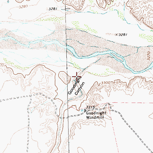 Topographic Map of Goodnight Canyon, TX