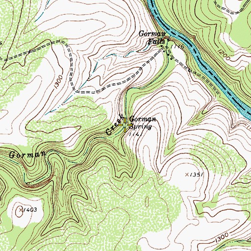 Topographic Map of Gorman Spring, TX