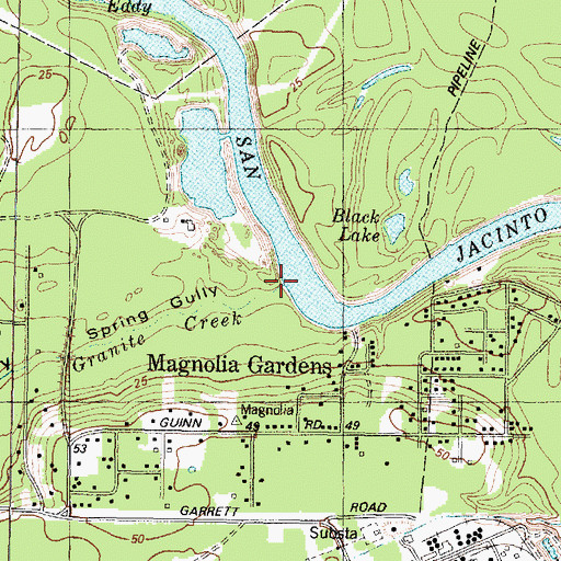 Topographic Map of Granite Creek, TX