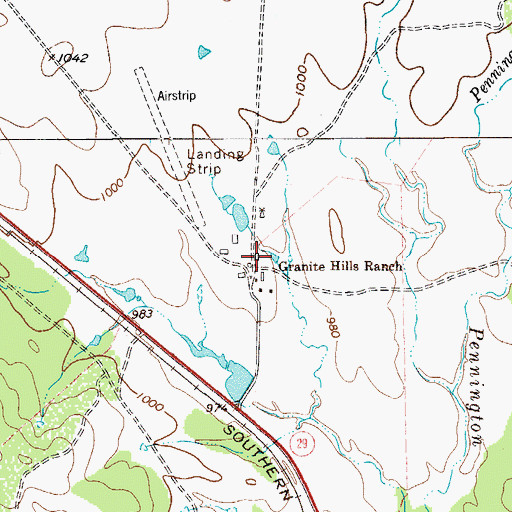 Topographic Map of Granite Hills Ranch, TX