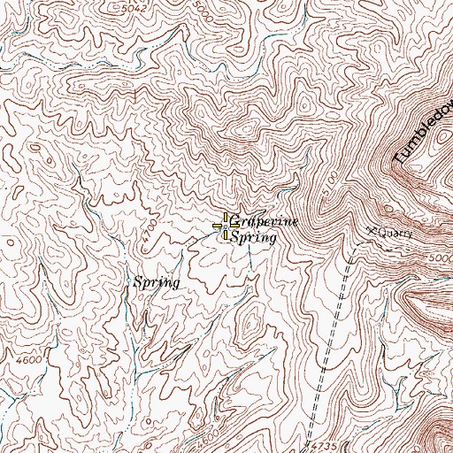 Topographic Map of Grapevine Spring, TX