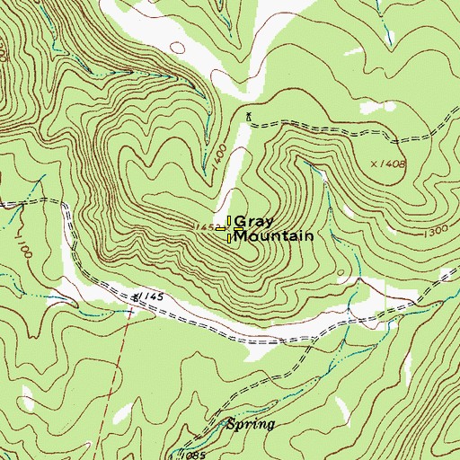 Topographic Map of Gray Mountain, TX