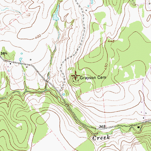 Topographic Map of Grayson Cemetery, TX