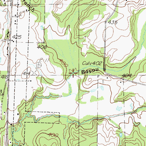 Topographic Map of Green Neal Branch, TX