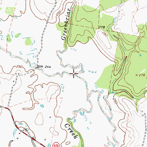 Topographic Map of Greenbriar Creek, TX