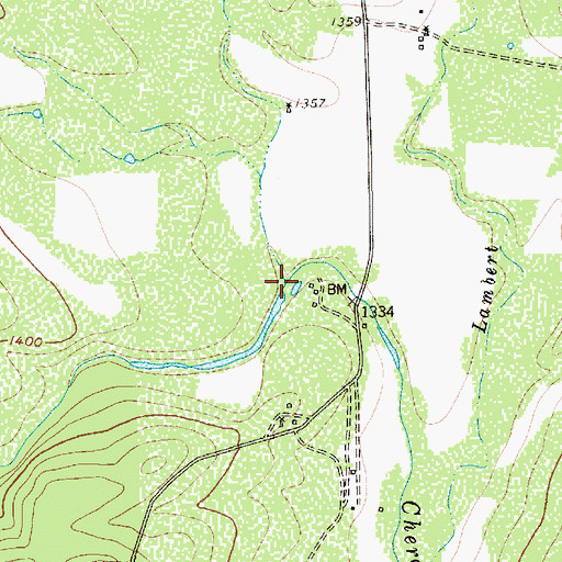 Topographic Map of Gregg Branch, TX
