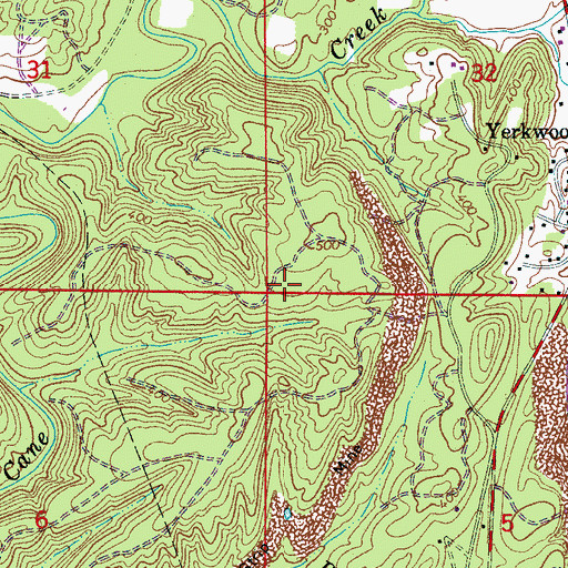 Topographic Map of Yearkwood Mine, AL