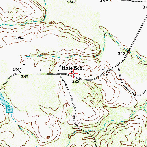 Topographic Map of Hale School, TX