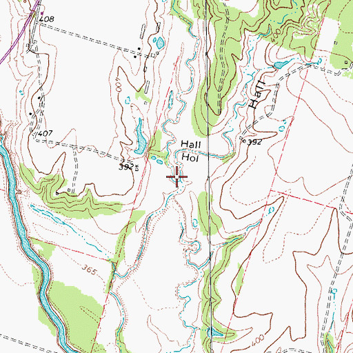 Topographic Map of Hall Hollow, TX
