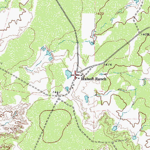 Topographic Map of Halsell Ranch, TX