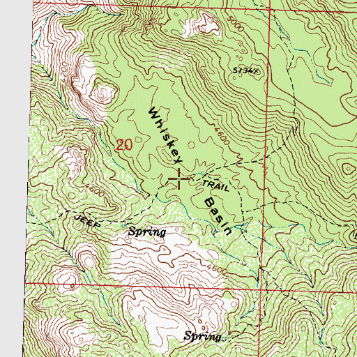 Topographic Map of Whiskey Basin, AZ