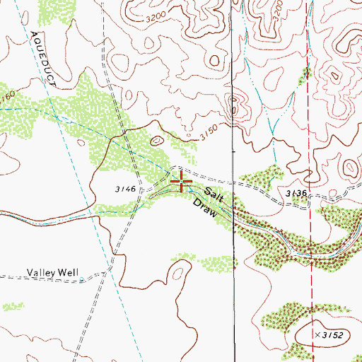 Topographic Map of Hart Draw, TX