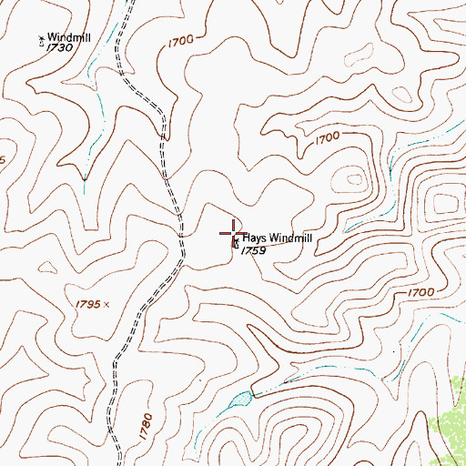 Topographic Map of Hays Windmill, TX