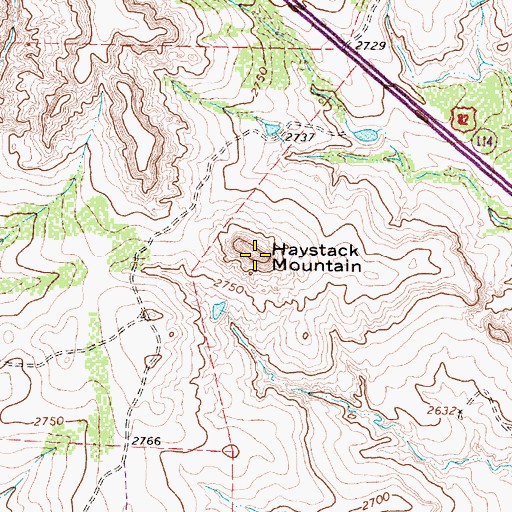 Topographic Map of Haystack Mountain, TX