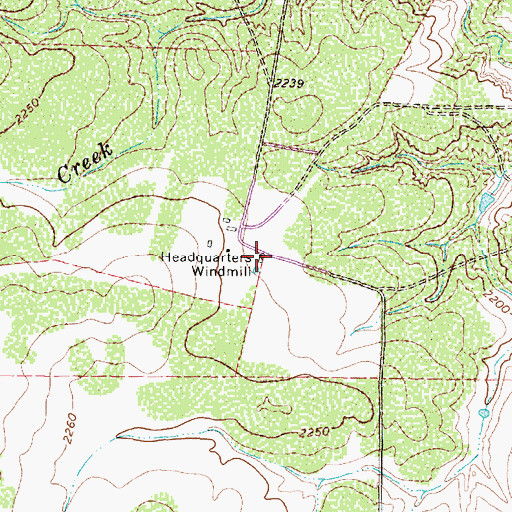 Topographic Map of Headquarters Windmill, TX