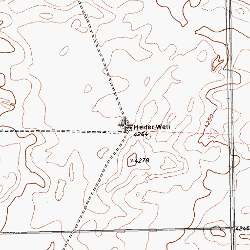 Topographic Map of Heifer Well, TX