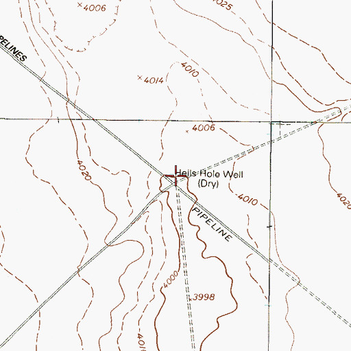 Topographic Map of Hells Hole Well, TX