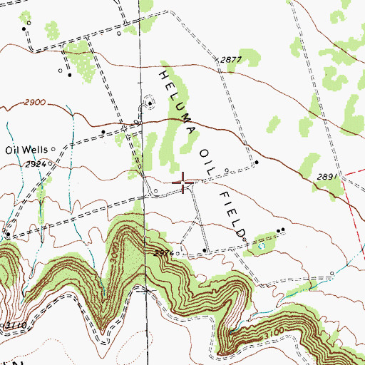 Topographic Map of Heluma Oil Field, TX
