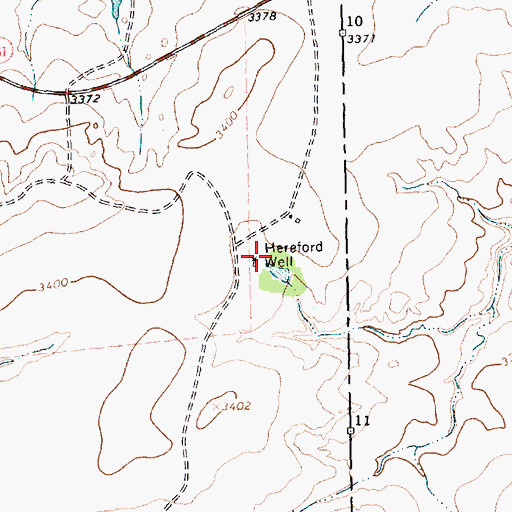 Topographic Map of Hereford Well, TX
