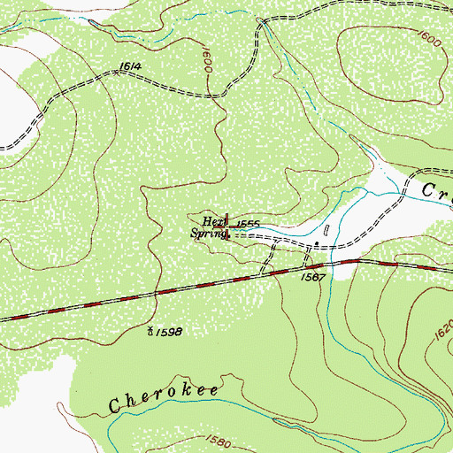 Topographic Map of Hext Spring, TX