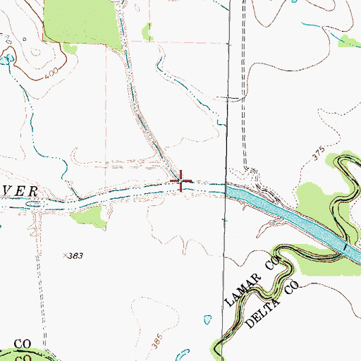 Topographic Map of Hickory Creek, TX