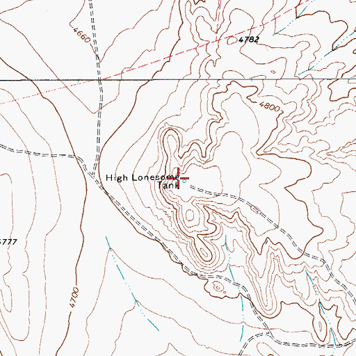 Topographic Map of High Lonesome Tank, TX