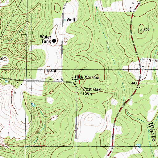Topographic Map of High Morning Church, TX