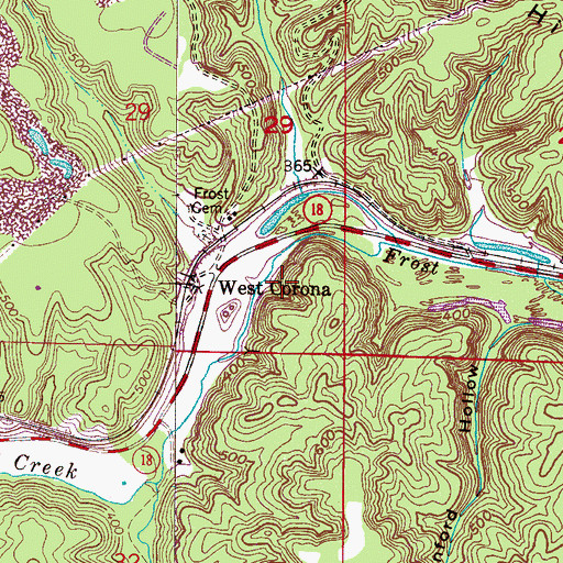 Topographic Map of West Corona Mine, AL