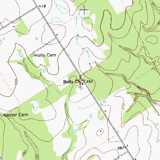 Topographic Map of Holly Church, TX