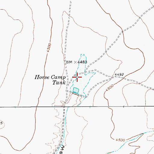 Topographic Map of Horse Camp Tank, TX