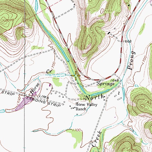 Topographic Map of Horse Creek, TX