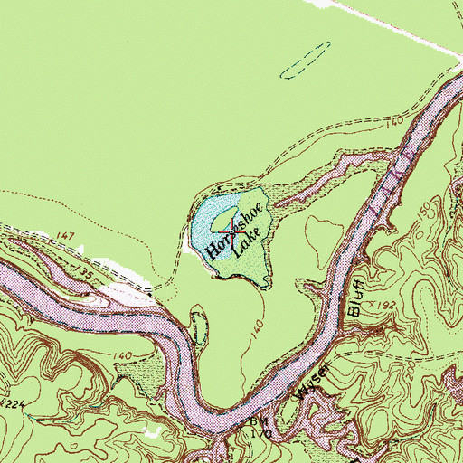 Topographic Map of Horseshoe Lake, TX