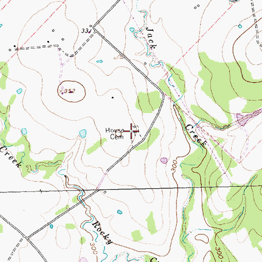Topographic Map of House Cemetery, TX