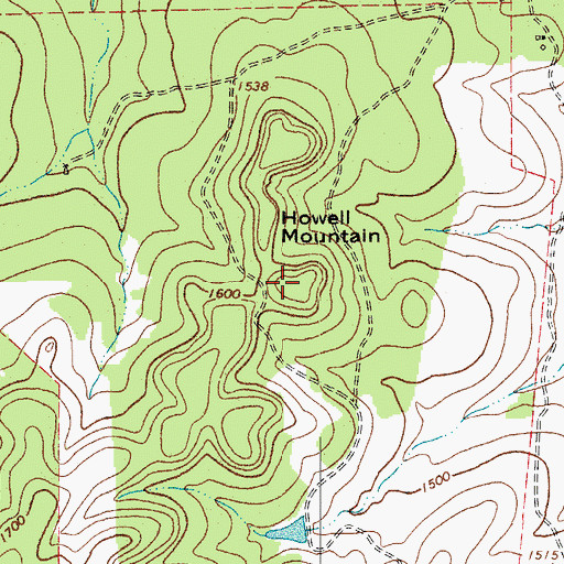 Topographic Map of Howell Mountain, TX