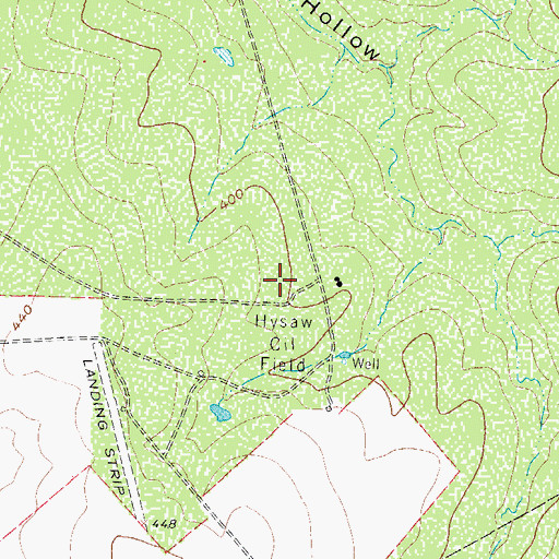 Topographic Map of Hysaw Oil Field, TX