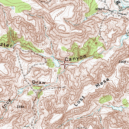 Topographic Map of Inca Draw, TX