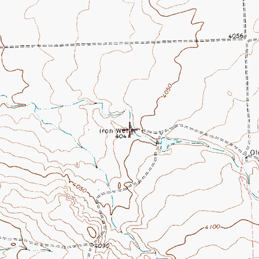 Topographic Map of Iron Well, TX