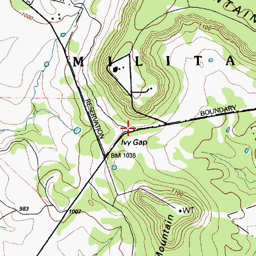 Topographic Map of Ivy Gap, TX