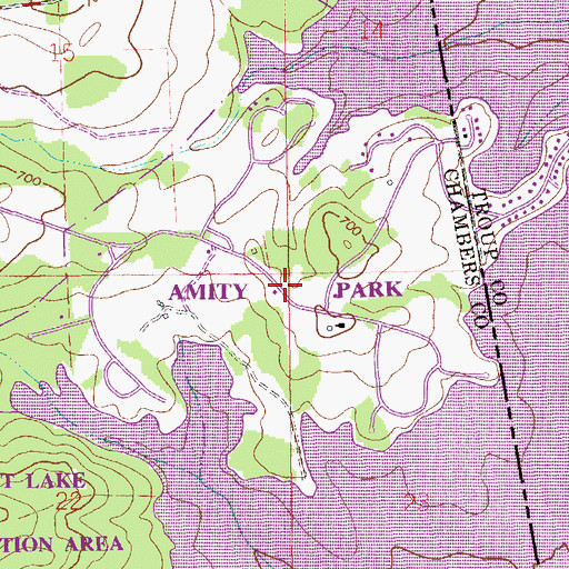 Topographic Map of Amity Park, AL