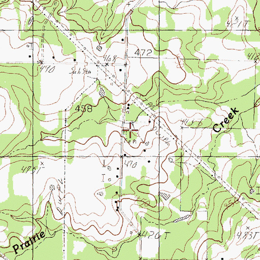 Topographic Map of Jacob Cemetery, TX