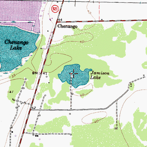 Topographic Map of Jamison Lake, TX