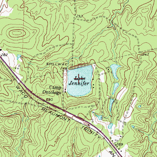Topographic Map of Lake Jennifer, TX