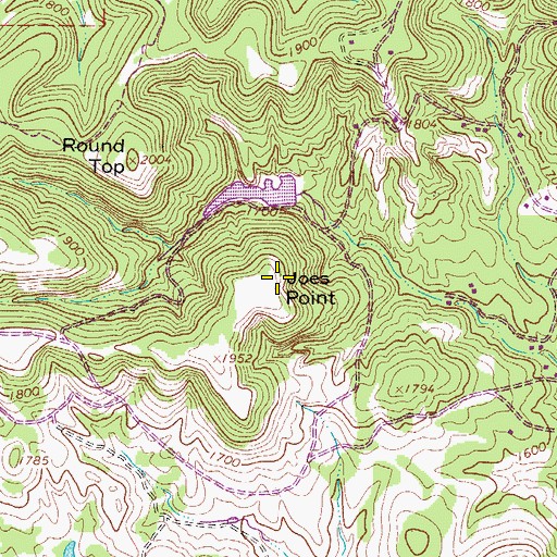 Topographic Map of Joes Point, TX
